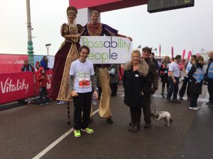 At the start of the Brighton Half Marathon