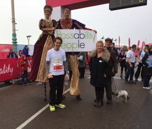 At the start of the Brighton Half Marathon