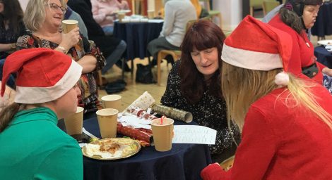 Photo of volunteers at a Christmas party