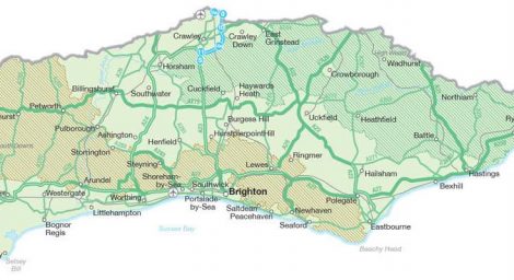 Map of Sussex