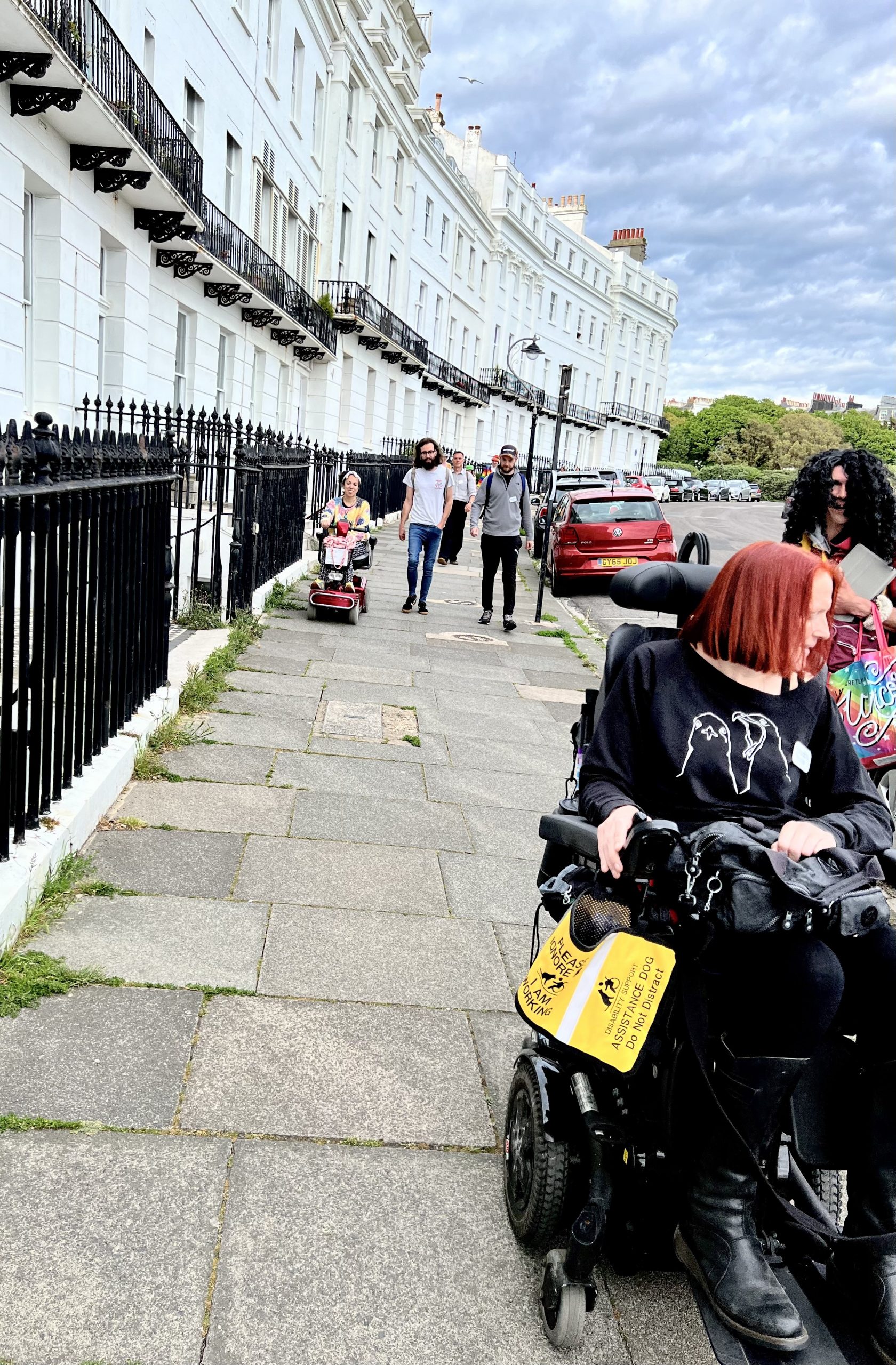 Disabled woman using wheelchair in Brighton