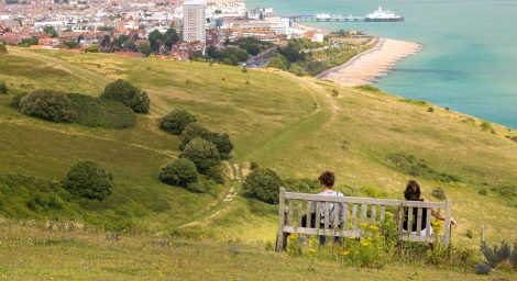 Photo of Eastbourne looking down from the A259